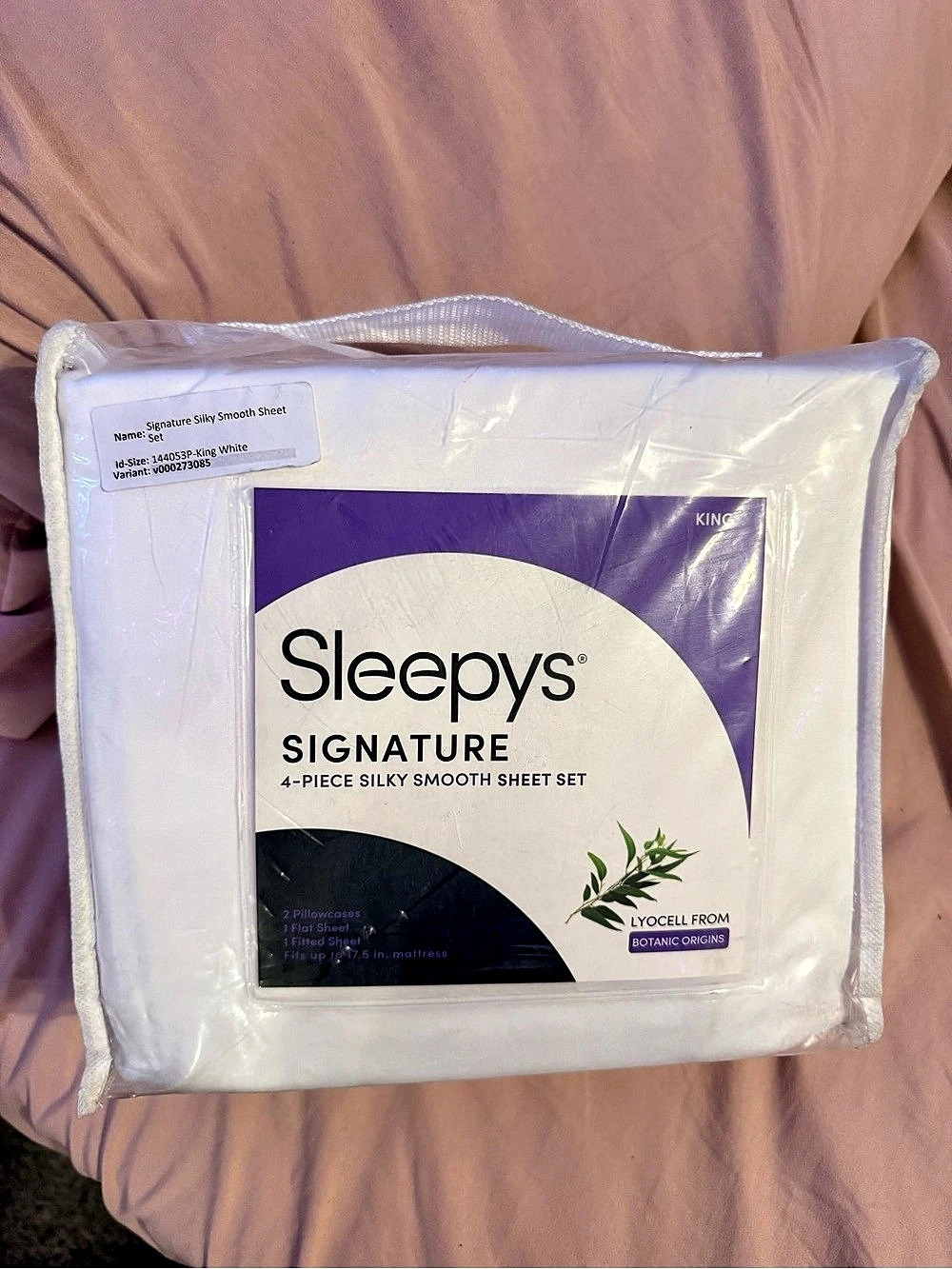 Sleepys Signature King 4-Piece Sheet Set White NWT